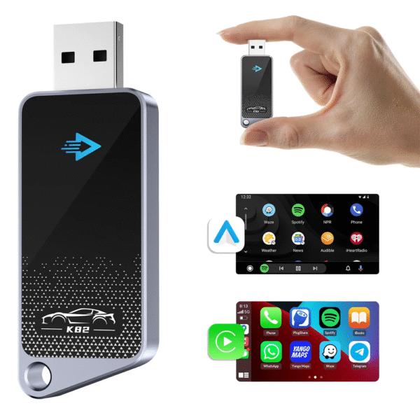 Adaptdor Wireless para Carro USB/USB-C Android e Carplay K82 - Imagem 2