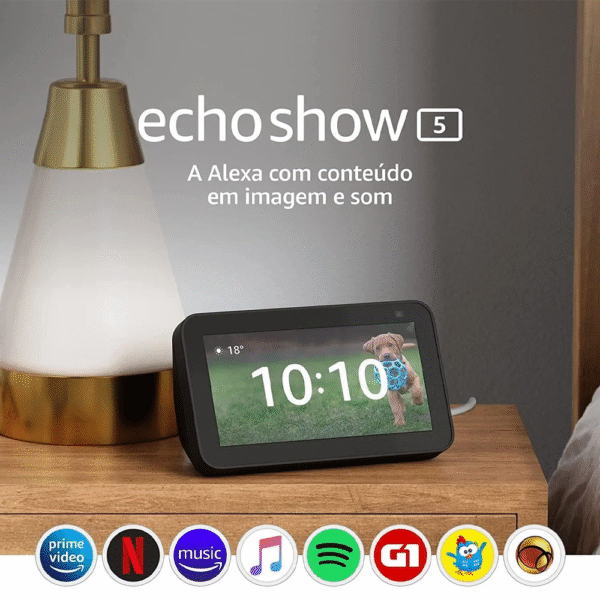 Echo Show 5 3ª Geração Alexa Tela 5,5" Câmera Frontal - Preto - Imagem 5