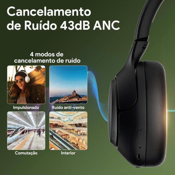 Headphone QCY H3 Anc Bluetooth - Sky Blue - Imagem 3