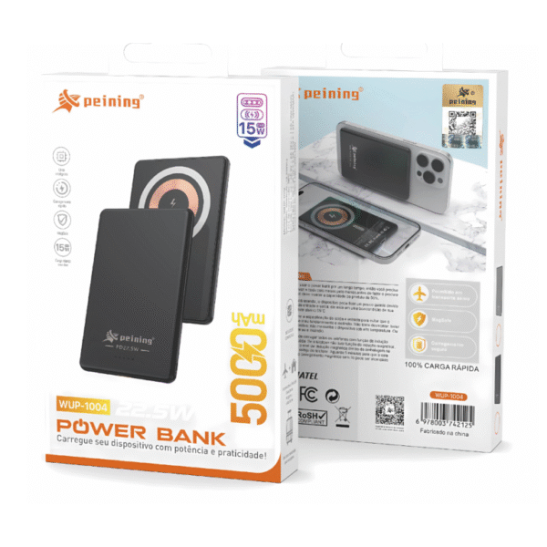 Bateria Portátil Peining 5.000 MAH ULTRA FINA WUP-1004 - Imagem 2