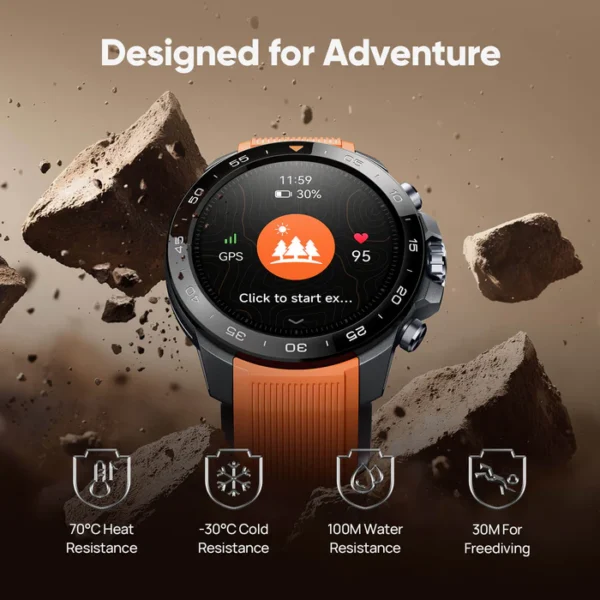 Smartwatch Mibro GS Explorer S 10ATM-MILITAR-DUAL BAND-GPS -BLACK - Imagem 9