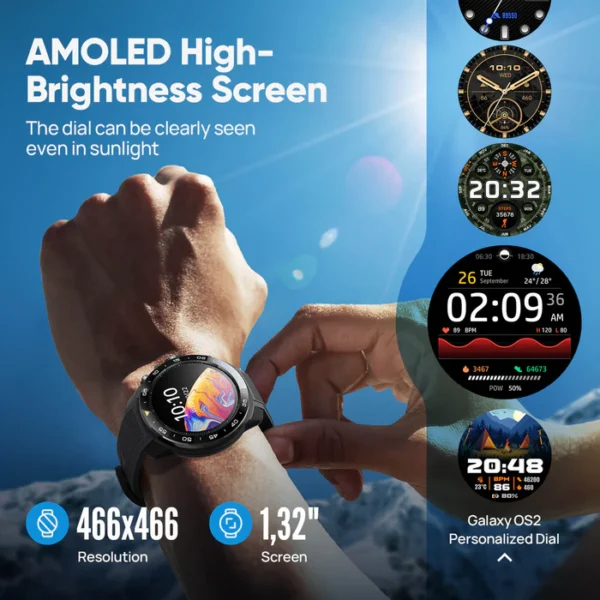 Smartwatch Mibro GS Explorer S 10ATM-MILITAR-DUAL BAND-GPS -BLACK - Imagem 7