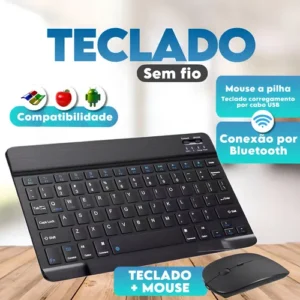 Teclado sem fio com mouse Bluetooth- LYJP-P