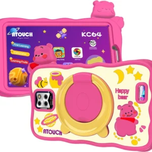 Atouch KC64 Kids Tablet - 7" - 4GB RAM -64GB ROM - Android 12 - Dual Chip - 4000mAh -Pink